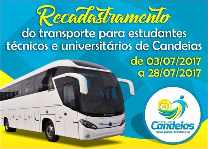 Começa hoje o recadastramento do transporte universitário de Candeias