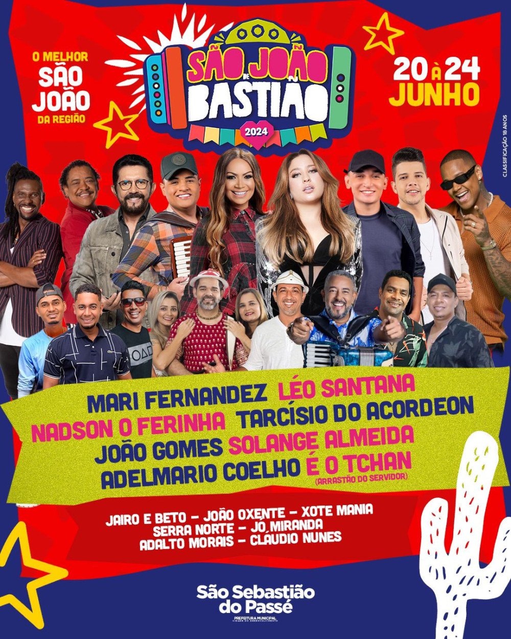 São João de São Sebastião do Passé terá shows em praça pública; confira as atrações