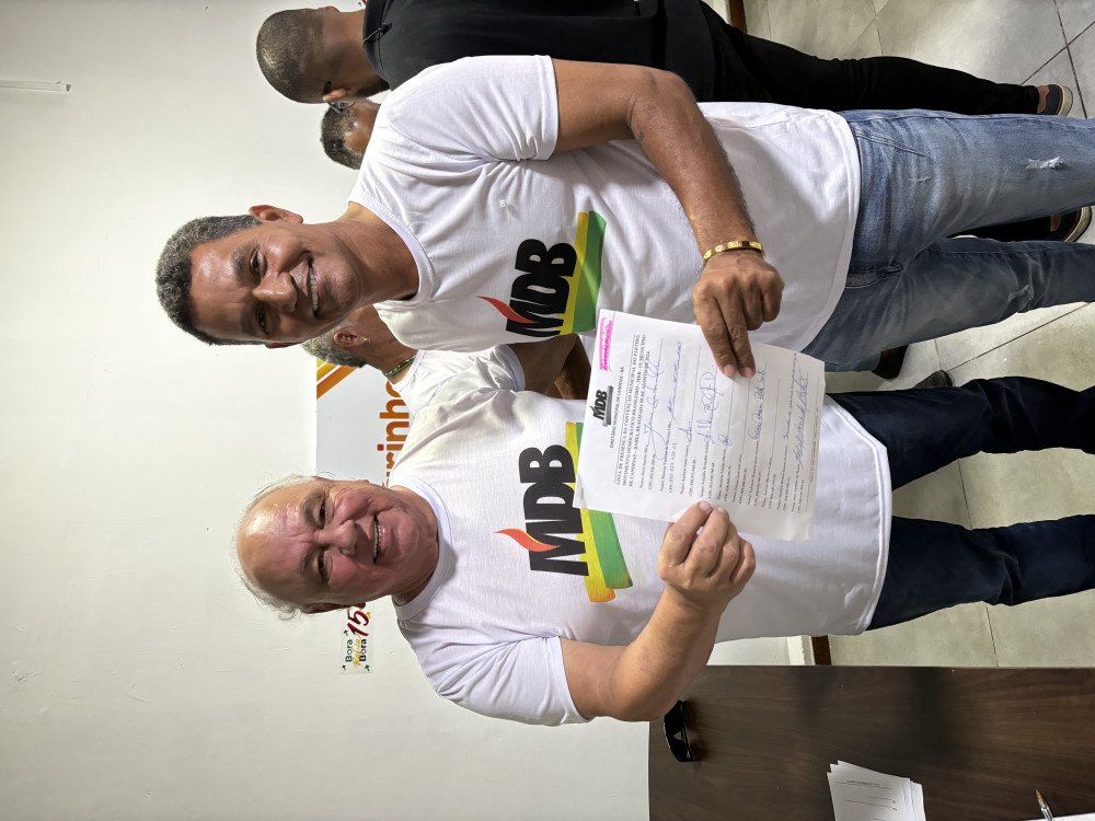 Jarinho e Marcus Vinícius são oficializados candidatos a prefeito e vice pelo MDB em Candeias.