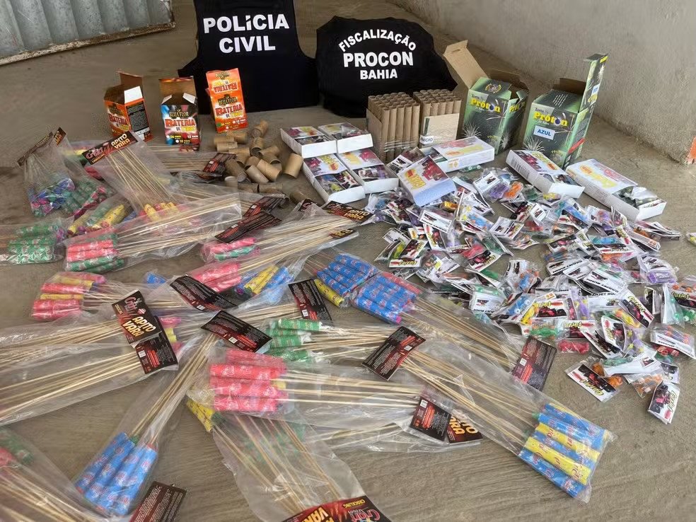 Quase 240 mil fogos de artifício clandestinos são apreendidos na Bahia a quatro dias do réveillon
