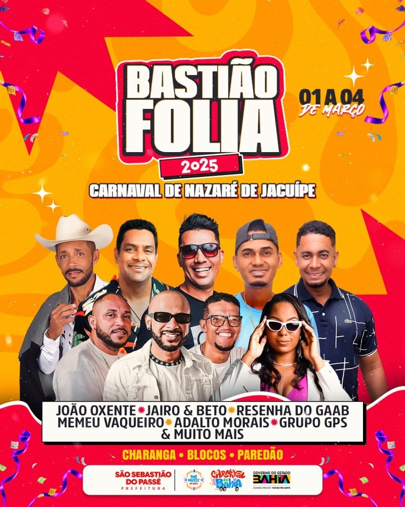 Bastião Folia promete agitar Nazaré de Jacuípe e Maracangalha