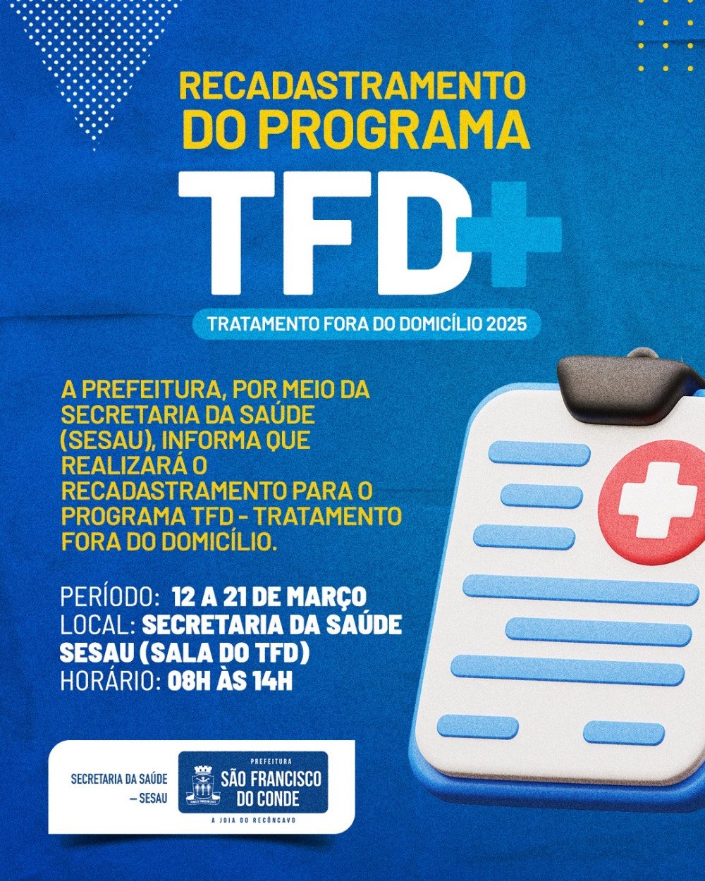 SFC: Recadastramento do Programa TFD 2025: Garantindo Assistência e Cuidado aos Pacientes