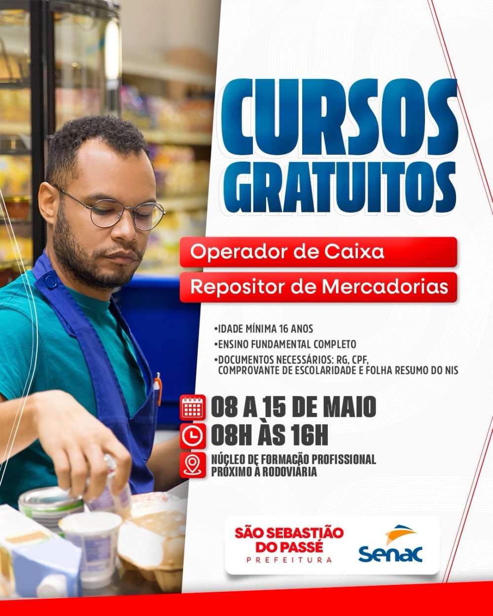 Prefeitura de São Sebastião do Passé oferece cursos de capacitação profissional gratuitos