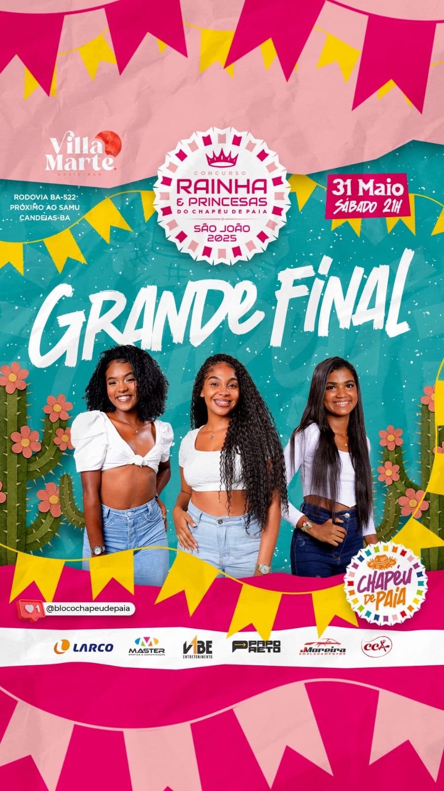Finalistas do Concurso da Rainha do Bloco Chapéu de “Paia” darão entrevista na Candeias FM e Resenha de Notícias