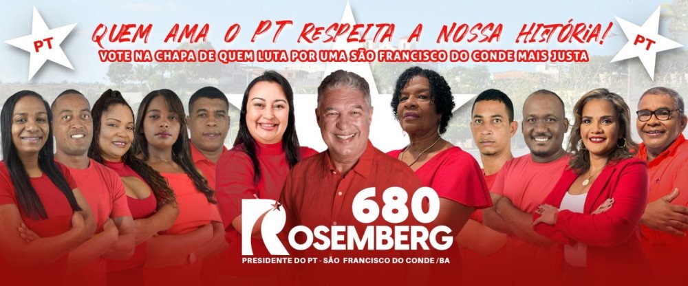 Rosemberg Pinto é candidato à presidência do PT em São Francisco do Conde com a Chapa 680