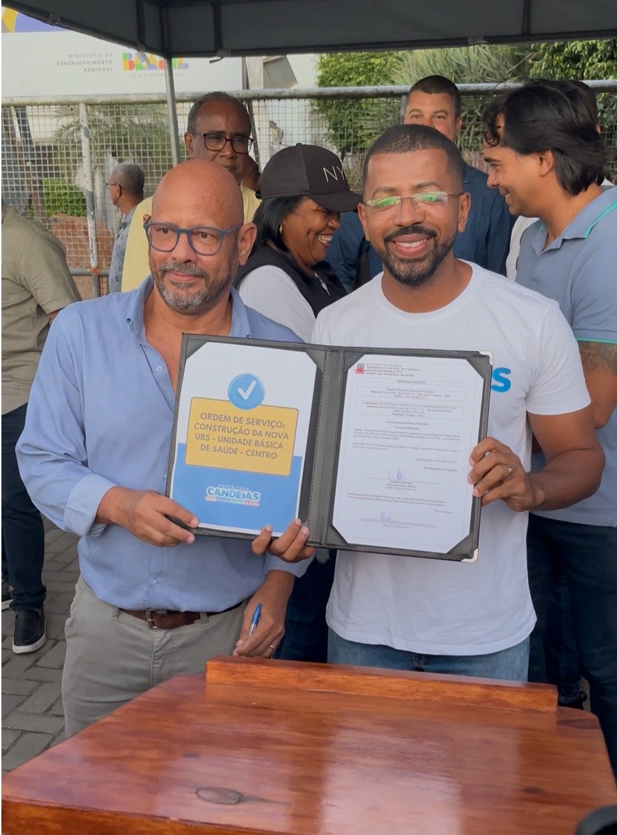 Prefeito de Candeias assina ordem de serviço para construção de nova UBS no município