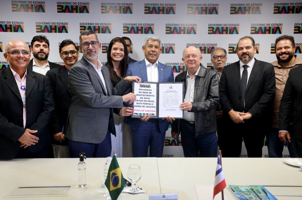 Em reunião com o prefeito, Jerônimo Rodrigues autoriza licitação para ampliação do esgotamento sanitário e abastecimento de água de Feira de Santana