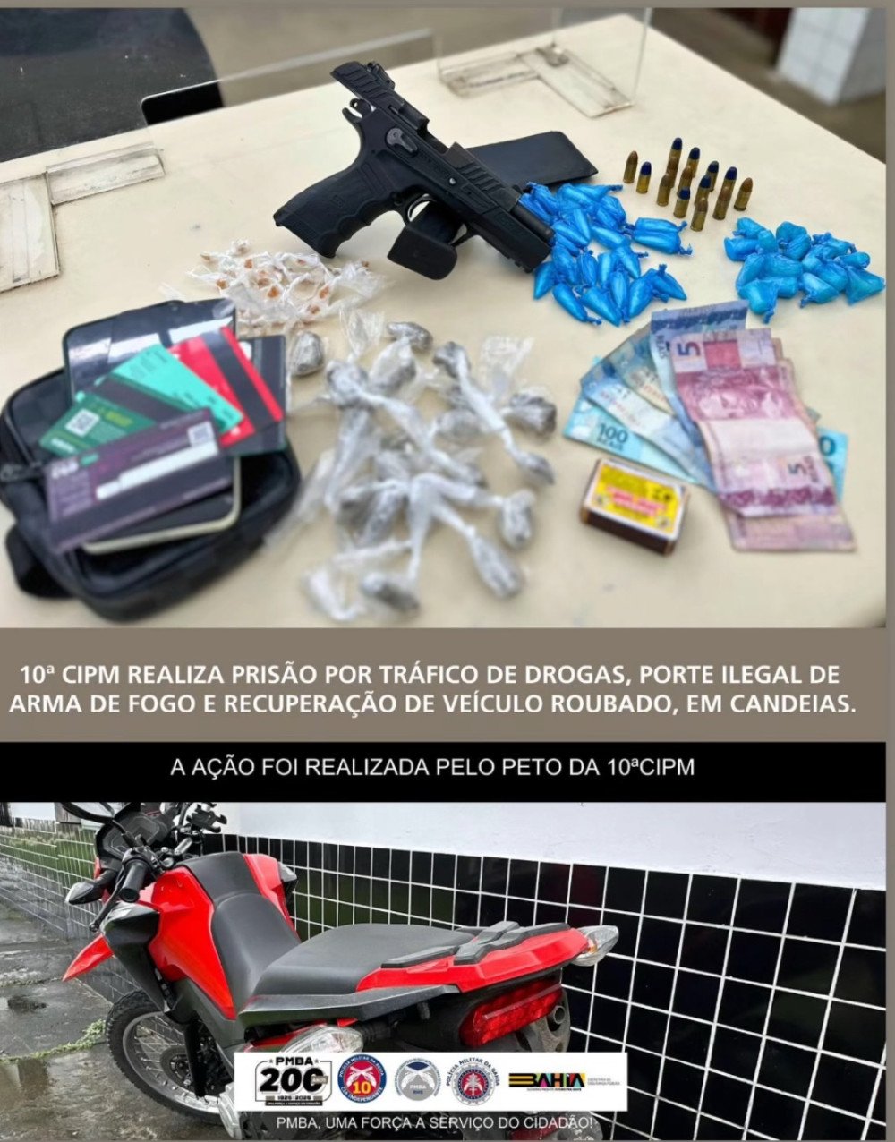 PM realiza apreensão de armas e drogas durante Operação Força Total em Candeias