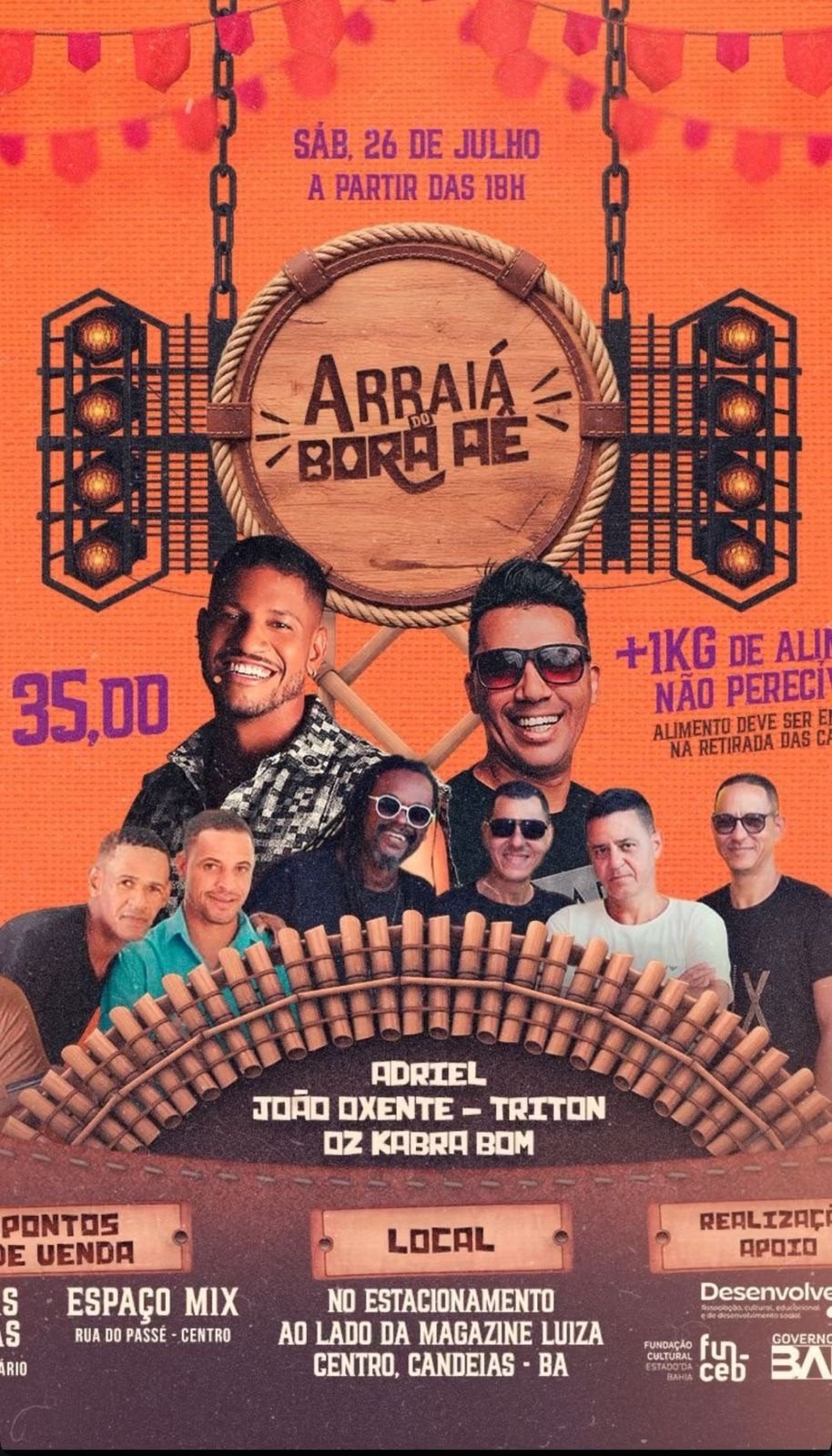 Arraiá do Bora Aê movimenta Candeias com música, animação e preço acessível