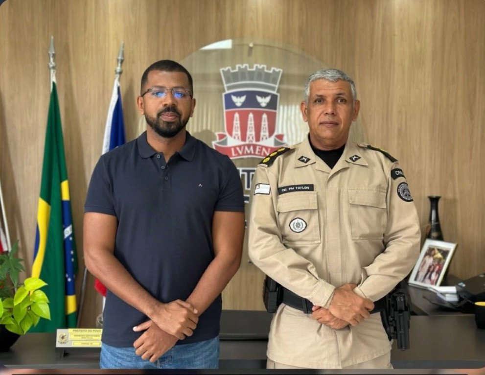 Candeias será sede do 26º BPM: prefeito Eriton recebe coronel Taylon e discute ações de segurança para o Município