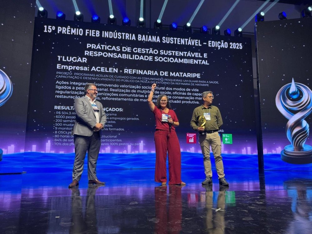Acelen é vencedora no 15º Prêmio FIEB Indústria Baiana Sustentável