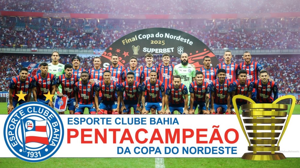Bahia é pentacampeão da Copa do Nordeste e se torna o maior campeão da história