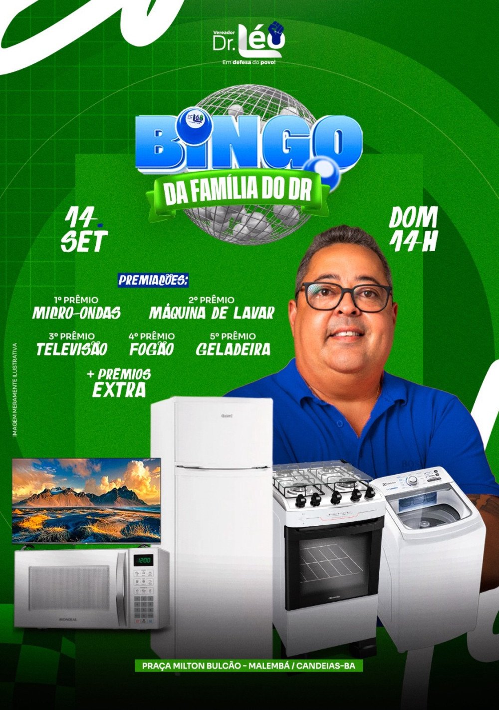 Candeias terá Bingo Beneficente promovido pelo vereador Dr. Léo neste domingo (14)