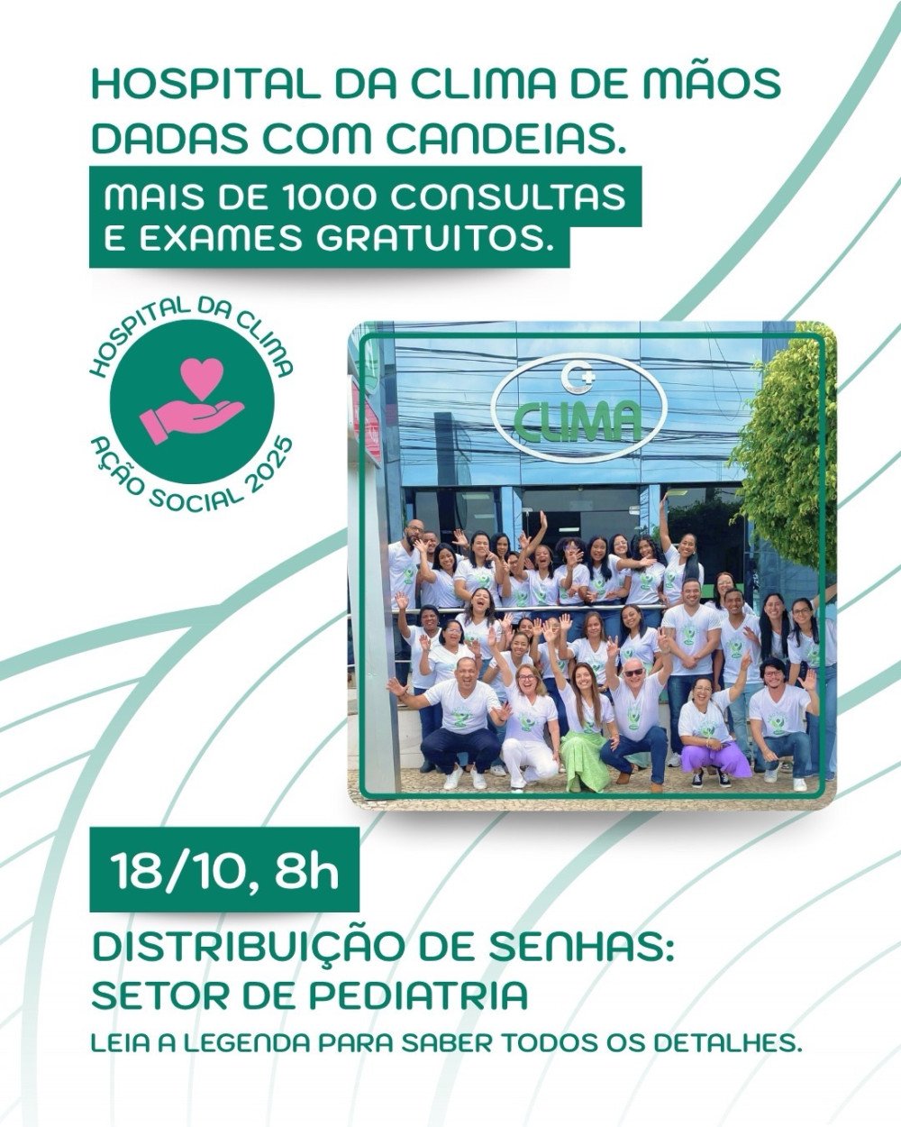 Senhas para grande ação social do Hospital da Clima serão entregues neste sábado em Candeias