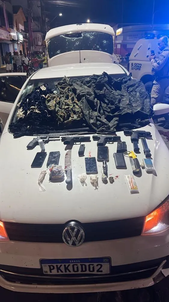 PM intercepta bonde de facção e alcança quatro traficantes armados em Ipiaú 