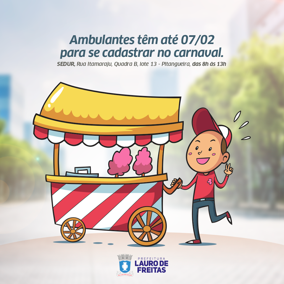 Prefeitura de Lauro de Freitas realiza cadastro para ambulantes que desejam trabalhar no carnaval da cidade