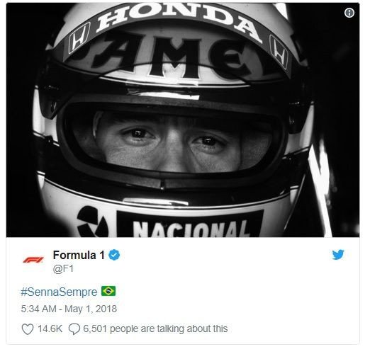 Fórmula-1 faz homenagem em aniversário de morte de Ayrton Senna