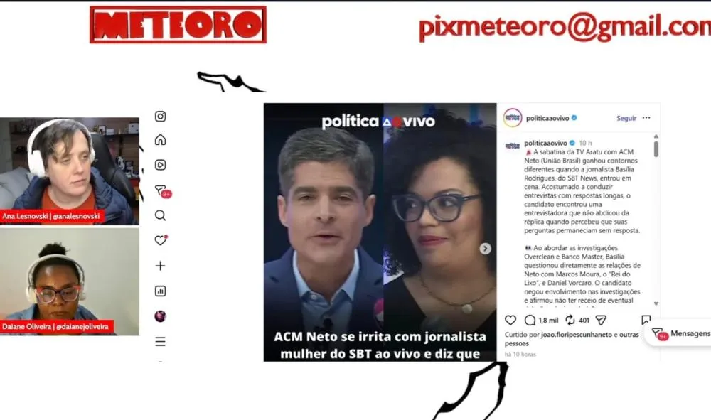 Agressão a jornalista vira tema do Canal Meteoro e leva comportamento de ACM Neto ao debate nacional