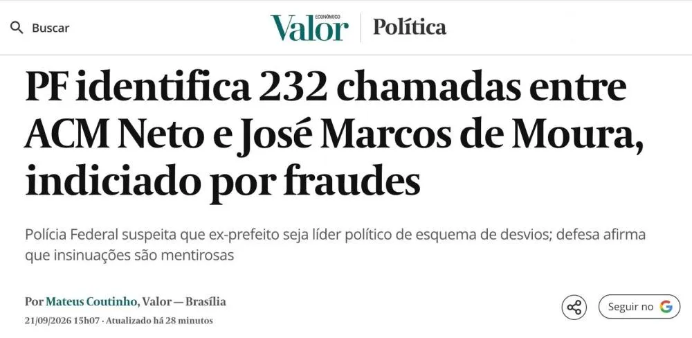 ACM Neto falou 232 vezes com o Rei do Lixo