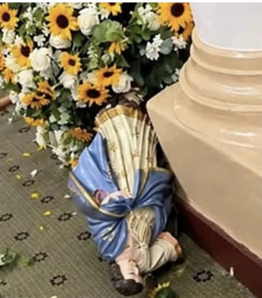 Homem é preso após danificar imagem de Nossa Senhora dentro de igreja em Minas Gerais