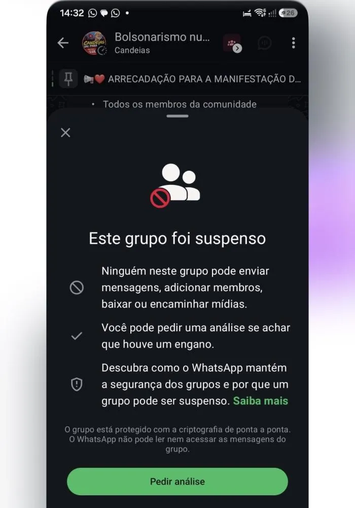 Censura da Meta? Grupo em apoio a Lula e à democracia é suspenso sem explicação pelo WhatsApp