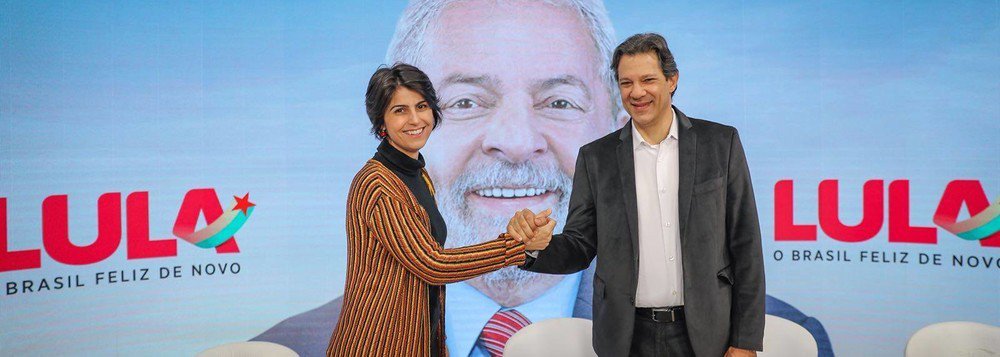Haddad é confirmado como candidato de Lula a presidente e Manuela Dávila vice