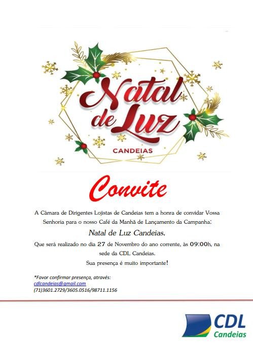 Candeias: CDL lança campanha de Natal nesta terça