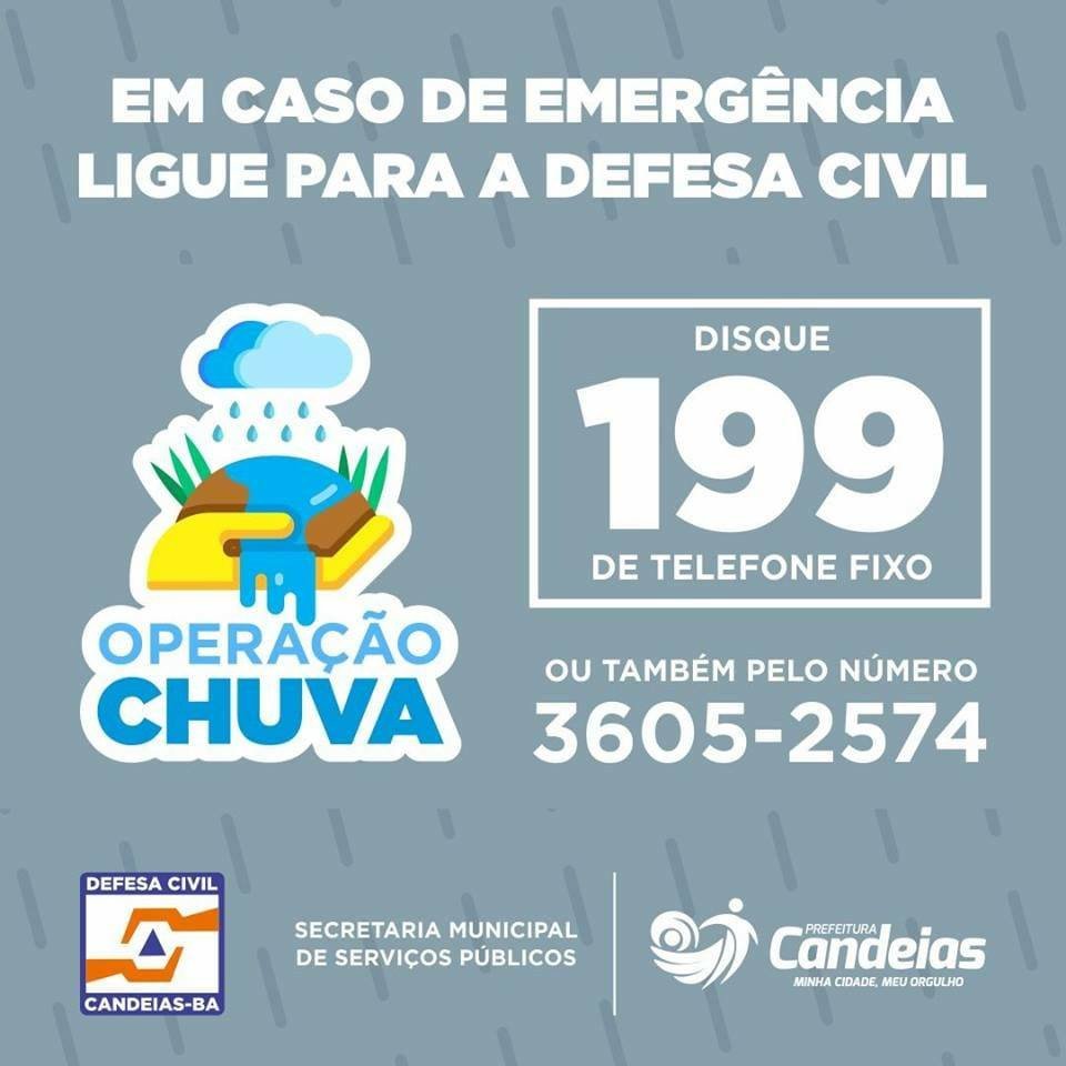 Candeias: Prefeitura divulga números da Defesa Civil.