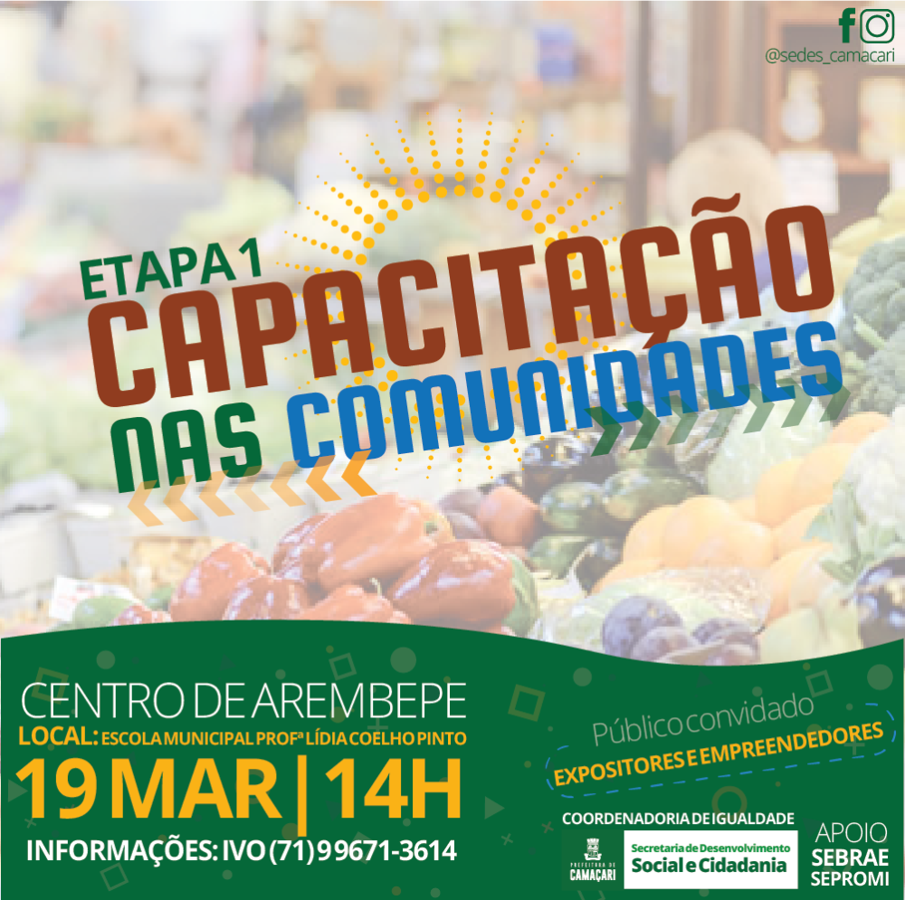 Camaçari: Workshops de capacitação para empreendedores são promovidos em Vila de Abrantes e Arembepe