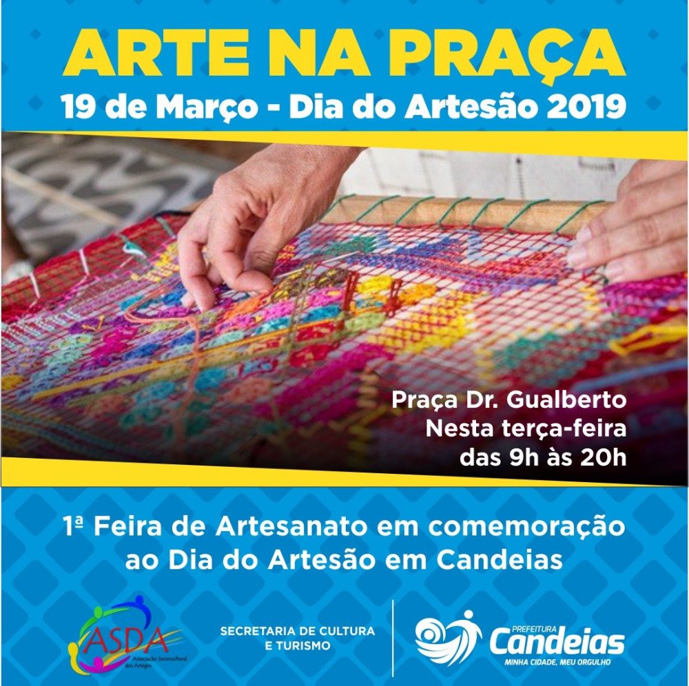 Candeias: Praça Dr. Gualberto recebe nesta terça, 19, Feira de Artesanato