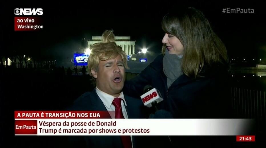 Vesgo, do “Pânico”, engana equipe da GloboNews nos Estados Unidos; veja!