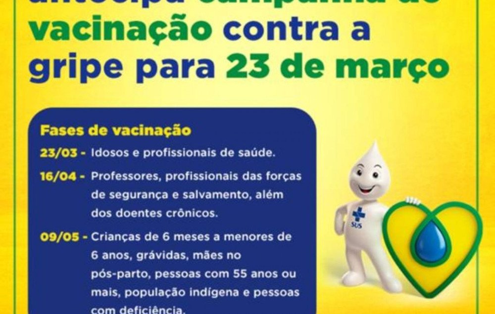 São Francisco do Conde: Influenza 2020: Vacina contra Gripe começa nesta segunda-feira (23) e será feita casa a casa para idosos