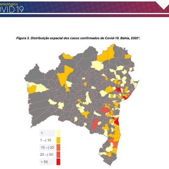 Bahia tem 2.116 casos confirmados de Covid-19 e 72 óbitos
