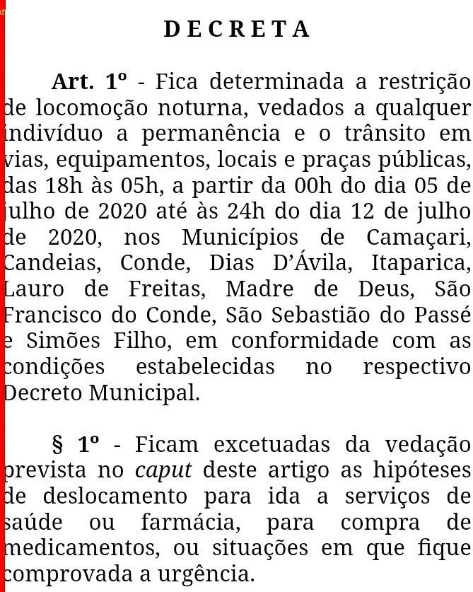 RMS tem toque de recolher decretado até 12 de julho!