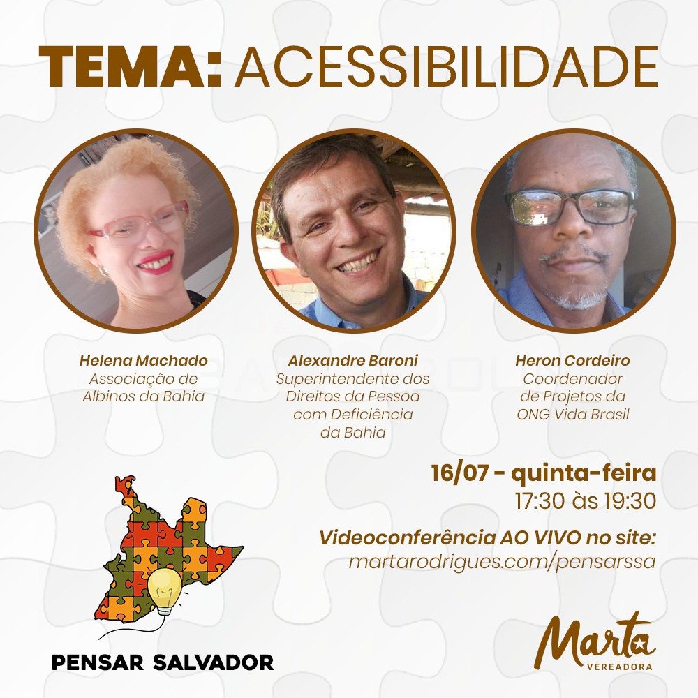 Com o tema sobre Acessibilidade; Vereadora Marta Rodrigues realiza nesta quinta-feira mais uma edição do 