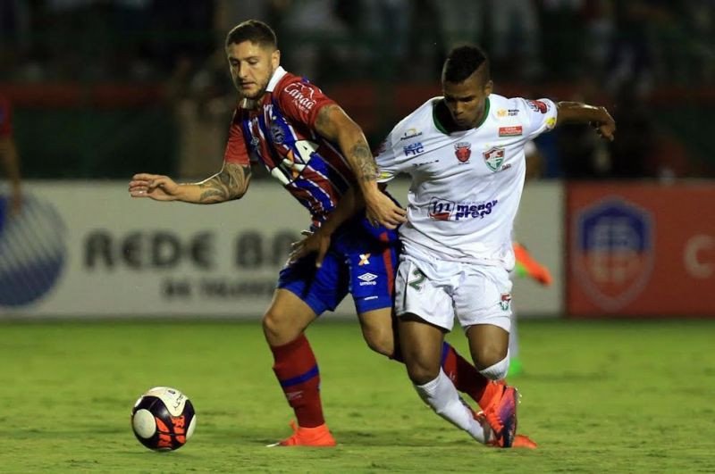 Com um jogador a mais e gol no apagar das luzes, Bahia empata com o Flu de Feira
