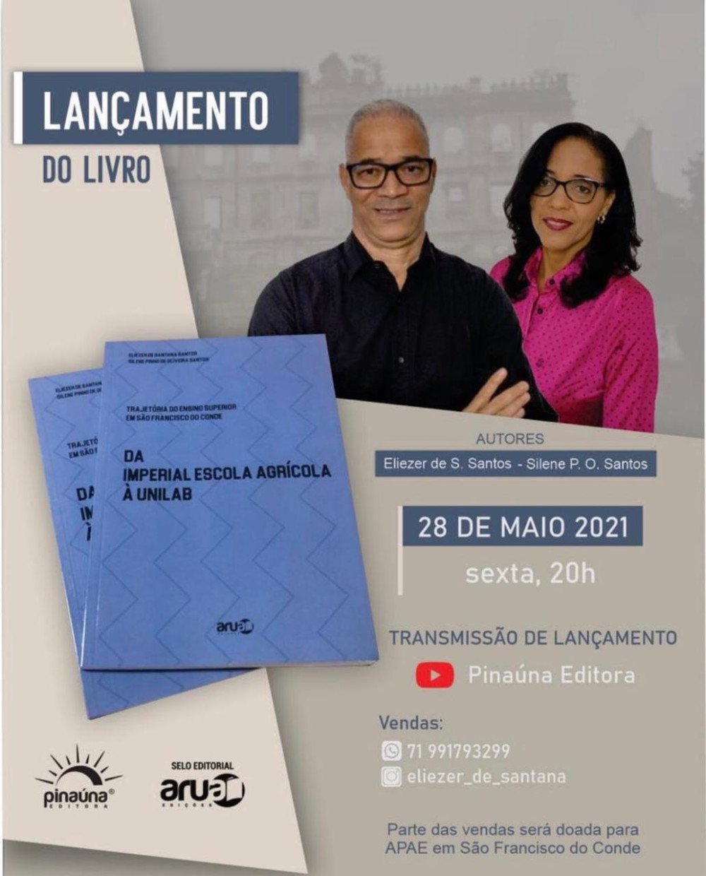 Hoje (28) tem o lançamento do livro que aborda a trajetória da educação superior gera expectativa em São Francisco do Conde.