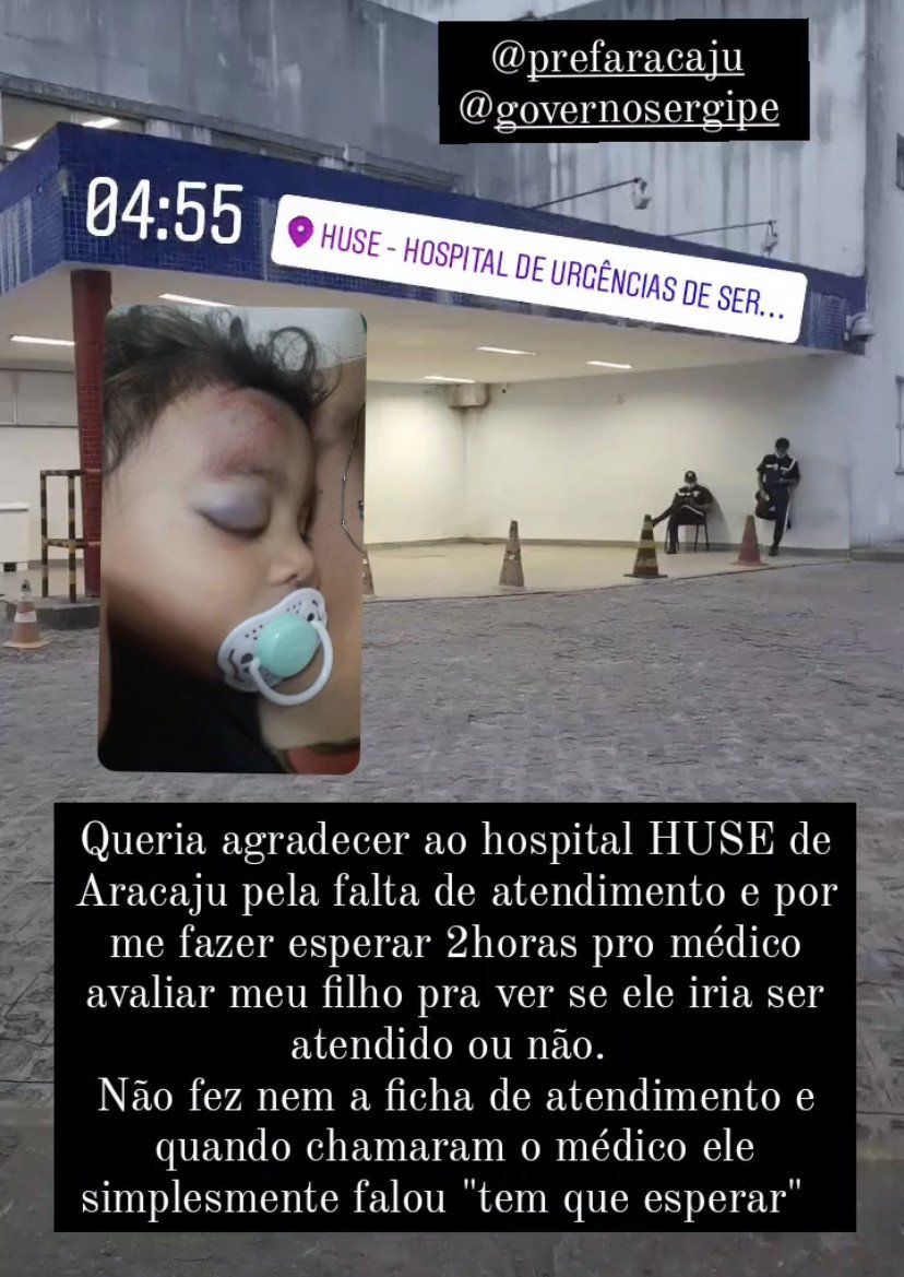 Candeense relata descaso que ela e filho sofreram em hospital de Aracaju