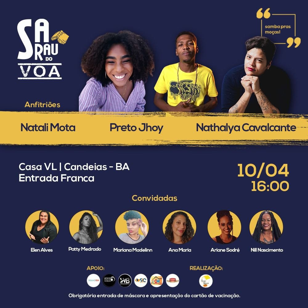 Sarau do Voa acontece neste domingo no Malembá