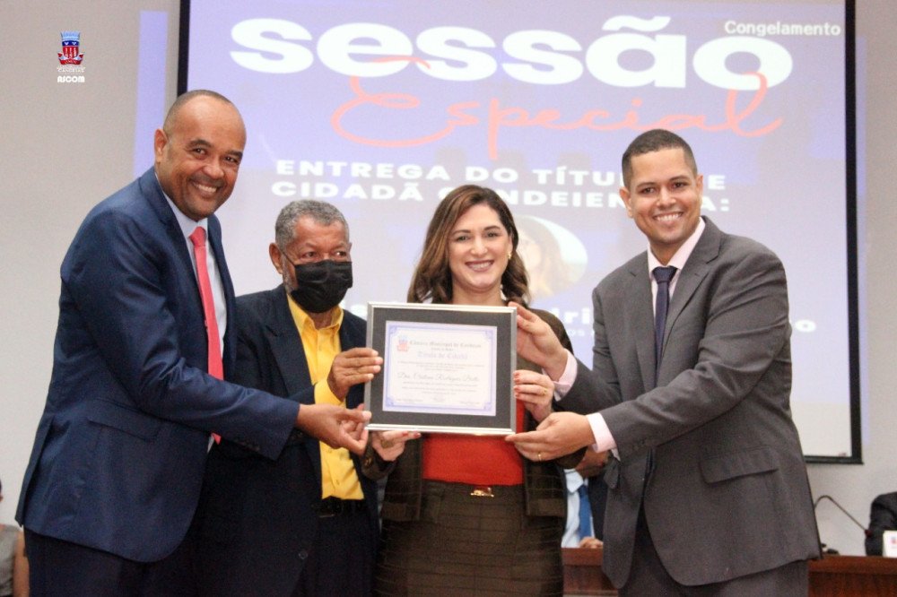 CANDEIAS: POR INDICAÇÃO DO VEREADOR DIEGO MAIA; MINISTRA CRISTIANE BRITTO RECEBE TÍTULO DE CIDADÃ CANDEIENSE