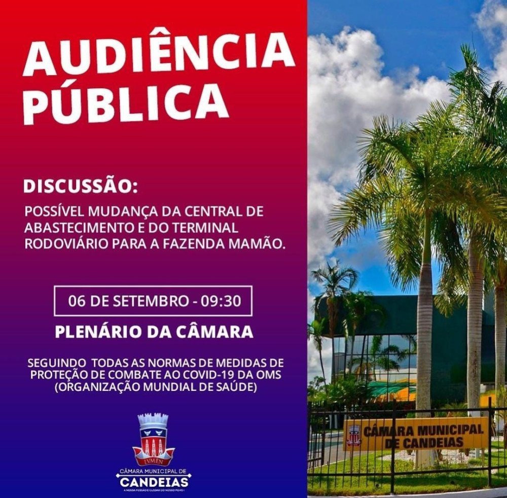 Câmara promove Audiência Pública sobre possíveis mudanças do Centro de Abastecimento e Rodoviária para o Mamão