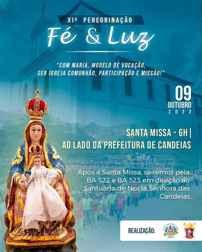 *Peregrinação diocesana ao Santuário Nossa Senhora das Candeias reunirá milhares de fiéis da RMS*