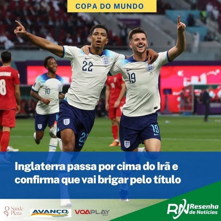 Inglaterra passa por cima do Irã e confirma que vai brigar pelo título