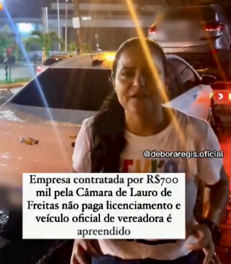 Lauro de Freitas: Carro oficial da Câmara é rebocado em Blitz e vereadora abre o verbo contra a presidência da Câmara.