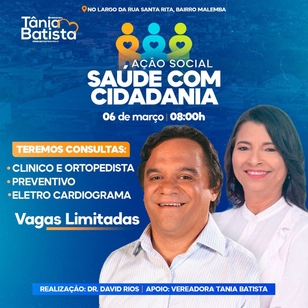 Vereadora Tânia realiza ação social de Saúde em Candeias