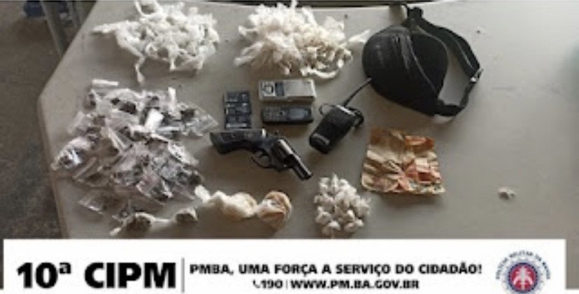 Candeias: 10ª CIPM confronta traficantes e apreende arma de fogo e material entorpecentes