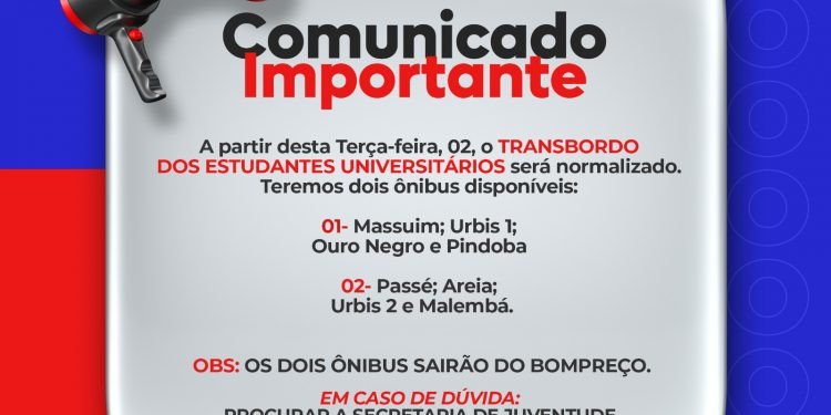 Transportes para transbordo dos estudantes universitários é normalizado; confira roteiros
