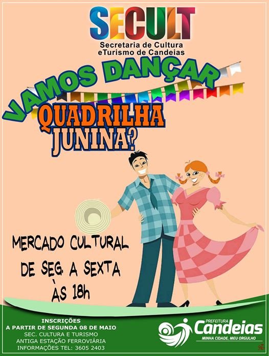 Prefeitura de Candeias realiza inscrição para candeienses que desejam dançar em quadrilhas juninas do município