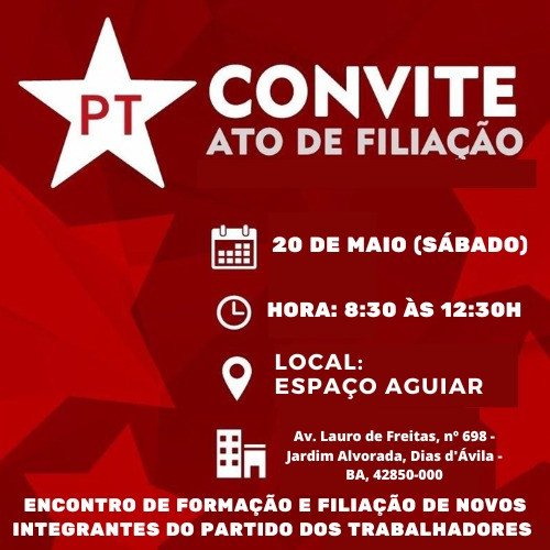 Dias d’Ávila: PT promove formação política e diálogo sobre pré-candidatura para o poder executivo 2024.