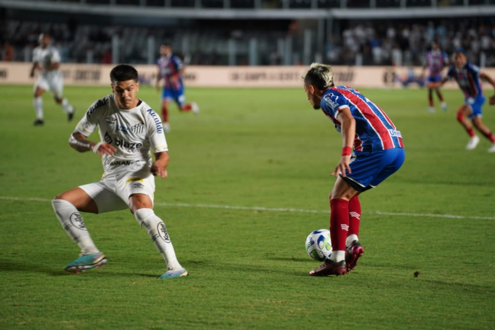Em jogo truncado, Santos e Bahia empatam no jogo de ida pelas oitavas da Copa do Brasil